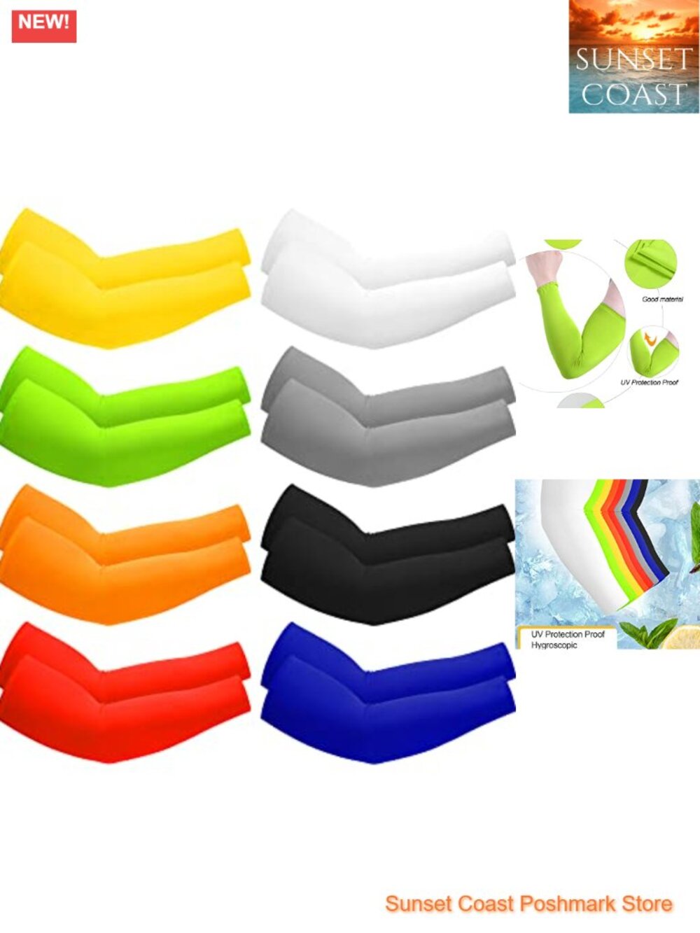 UV Protection Cooling Arm Sleeves for Men Women Youth Silk Compression